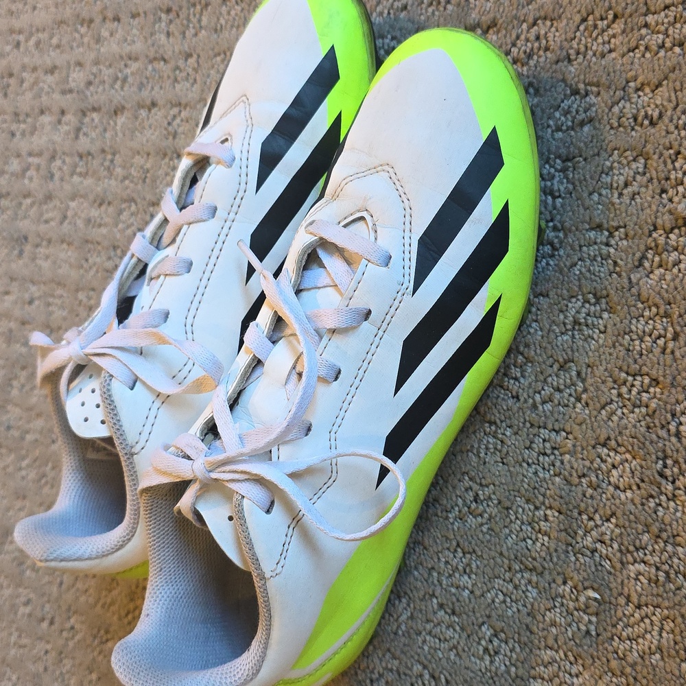 Adidas Crazyfast Youth 5.5 Soccer Cleats White Neon